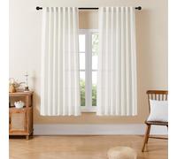 Joydeco Cortinas filtrantes de luz de 72 Pulgadas de Largo para Dormitorio, Cortinas de Lino de 72 Pulgadas de Largo, Juego de 2 Paneles para Sala de Estar, Cortinas semitransparentes Blancas de 72