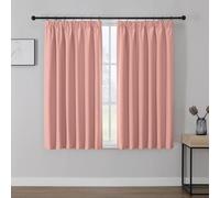Joydeco Cortinas Opaca Termicas Aislantes Frio y Calor An 117 x Al 137 Rosa Pastel 2 Piezas Cinta Fruncidora Riel para Salon Dormitorio
