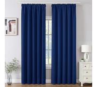 Joydeco Cortinas Opaca Termicas Aislantes Frio y Calor An 132 x Al 245 Azul Real 2 Piezas Cinta Fruncidora Riel para Salon Dormitorio