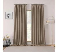 Joydeco Cortinas Opaca Termicas Aislantes Frio y Calor An 140 x Al 245 Caqui 2 Piezas Cinta Fruncidora Riel para Salon Dormitorio