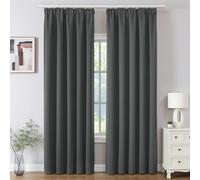 Joydeco Cortinas Opaca Termicas Aislantes Frio y Calor An 140 x Al 245 Gris Claro 2 Piezas Cinta Fruncidora Riel para Salon Dormitorio