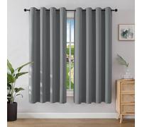 Joydeco Cortinas Opacas 2 Piezas 132 x 158 cm, Cortinas Dormitorio con Ojales Gris Claro Anti Luz Cortina Termica Aislantes Frio y Calor para Salon Curtains Blackout