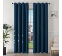 Joydeco Cortinas Opacas 2 Piezas 140 x 200 cm, Cortinas Dormitorio con Ojales Azul Marino Anti Luz Cortina Termica Aislantes Frio y Calor para Salon Curtains Blackout