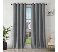 Joydeco Cortinas Opacas 2 Piezas, Cortinas Dormitorio con Ojales Anti Luz Cortina Termica Aislantes Frio y Calor para Salon Curtains Blackout(Gris Claro,2x135x240cm)
