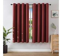 Joydeco Cortinas Opacas 2 Piezas, Cortinas Dormitorio con Ojales Anti Luz Cortina Termica Aislantes Frio y Calor para Salon Curtains Blackout (Rojo Borgoña, 2x117x137cm)