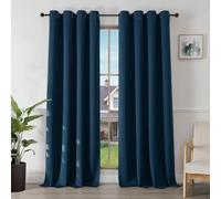 Joydeco Cortinas Opacas 2 Piezas, Cortinas Dormitorio con Ojales Anti Luz Cortina Termica Aislantes Frio y Calor para Salon Curtains Blackout(Azul Marino,2x135x240cm)