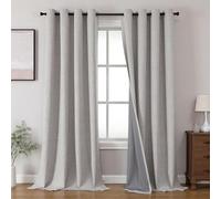 Joydeco Cortinas Opacas de 120 Pulgadas de Largo, 2 Paneles, Burg, Cortinas de oscurecimiento de habitación para Dormitorio, Cortinas térmicas 100% Opacas con Textura, protección de privacidad, Juego