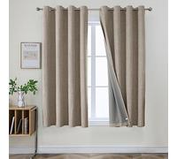 Joydeco Cortinas Opacas de 63 Pulgadas de Largo, 2 Paneles, Burg, Cortinas de oscurecimiento de habitación para Dormitorio, Cortinas térmicas 100% Opacas con Textura, protección de privacidad, Juego