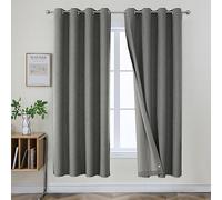 Joydeco Cortinas Opacas de 72 Pulgadas de Largo, 2 Paneles, Burg, Cortinas de oscurecimiento de habitación para Dormitorio, Cortinas térmicas 100% Opacas con Textura, protección de privacidad, Juego
