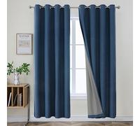 Joydeco Cortinas Opacas de 84 Pulgadas de Largo, 2 Paneles, Burg, Cortinas de oscurecimiento de habitación para Dormitorio, Cortinas térmicas 100% Opacas con Textura, protección de privacidad, Juego