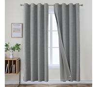 Joydeco Cortinas Opacas de 84 Pulgadas de Largo, 2 Paneles, Burg, Cortinas de oscurecimiento de habitación para Dormitorio, Cortinas térmicas 100% Opacas con Textura, protección de privacidad, Juego