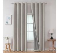 Joydeco Cortinas Opacas de 84 Pulgadas de Largo, 2 Paneles, Burg, Cortinas largas para oscurecer la habitación, Cortinas térmicas texturizadas, Juego de 2 Paneles (42 x 84 Pulgadas, Blanco grisáceo)