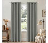 Joydeco Cortinas Opacas de 95 Pulgadas de Largo, 2 Paneles, Burg, Cortinas de oscurecimiento de habitación para Dormitorio, Cortinas térmicas 100% Opacas con Textura, protección de privacidad, Juego