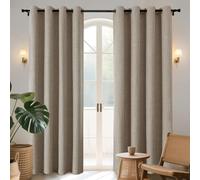 Joydeco Cortinas Opacas de 95 Pulgadas de Largo, 2 Paneles, Burg, Cortinas de oscurecimiento de habitación para Dormitorio, Cortinas térmicas 100% Opacas texturizadas, protección de privacidad, Juego