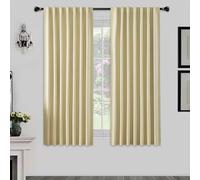 Joydeco Cortinas Opacas Modernas 2 Piezas 140x175cm, Juego de Cortinas Termicas Aislantes Frio y Calor Paras Dos Puertas Ventanas de Balcón, 85% Blackout Curtains con Trabillas Ocultas - Beige Claro
