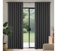 Joydeco Cortinas Opacas Modernas 2 Piezas 140x225cm, Juego de Cortinas Termicas Aislantes Frio y Calor Paras Dos Puertas Ventanas de Balcón, 85% Blackout Curtains con Trabillas Ocultas - Gris Oscuro