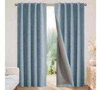 Joydeco Cortinas Opacas para Dormitorio, Cortinas de Lino Natural de 52 Pulgadas de Ancho x 90 Pulgadas de Largo (Paquete de 2), Aislamiento térmico, 100% Opacas, 2 Paneles, Bolsillo para Barra y
