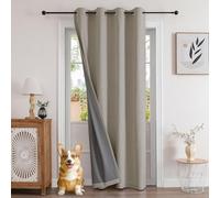 Joydeco Cortinas Termicas Aislantes Frio y Calor 1 Pieza 132x158cm Color Lino para Ventana del Salon Dormitorio, 100% Cortina Opaca de Aspecto de Lino con Ojales para Protección de la Privacidad