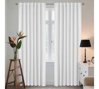 Joydeco Juego de 2 cortinas con trabillas ocultas, 260 x 140 cm, color blanqueador, opacas, largas, protección contra el ruido, para dormitorio, salón