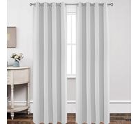 Joydeco Juego de 2 Paneles de Cortinas Blancas de 108 Pulgadas de Largo, 2 Cortinas largas con Aislamiento térmico Burg, Cortinas con Ojales para oscurecer la habitación (52 Pulgadas de Ancho x 108