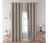 Joydeco Juego de 2 Paneles de Cortinas Opacas de 108 Pulgadas, extralargas de Lino para oscurecer la habitación, Cortinas texturizadas con Aislamiento térmico para Sala de Estar (52 x 108 Pulgadas,