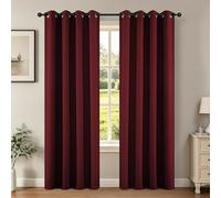 Joydeco Juego de 2 Paneles de Cortinas Opacas de 120 Pulgadas de Largo, 2 Cortinas largas con Aislamiento térmico Burg, Cortinas de oscurecimiento de la habitación con Ojales para Ventanas de