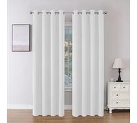 Joydeco Juego de 2 Paneles de Cortinas Opacas de 95 Pulgadas de Largo, 2 Cortinas y Cortinas con Aislamiento térmico Burg, Cortinas de oscurecimiento con Ojales para la Sala de Estar y el Dormitorio