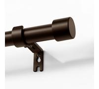 Joydeco Juego de barra de cortina ajustable de color bronce, 76-236 cm, barra decorativa con tapa de aluminio para ducha, dormitorio, sala de estar