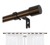 Joydeco Juego de barra de cortina ajustable de color bronce 76 cm-114 cm barra decorativa con tapa de aluminio para ducha, dormitorio, sala de estar, DEY2A