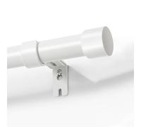 Joydeco Juego de barras de cortina blancas ajustables, 76-236 cm, barra decorativa con tapón de aluminio, para ducha, dormitorio, sala de estar DEY2A
