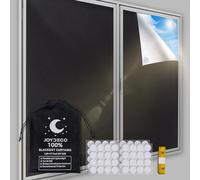 Joydeco Persianas Opacas portátiles, Cortinas 100% Opacas (118 x 57 Pulgadas), persianas Opacas para Ventanas, Dormitorio, habitación del bebé, oscurecimiento de Viajes