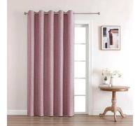 Joydeco Tamaño Personalizado 100% Cortina Opaca Salon Dormitorio con Ojales 1 Pieza Rosa, Cortina de Aspecto Lino Termica Aislante Frio y Calor con Capa Posterior Revestida