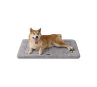 Joydeco Tapete de cama reversible de perfil bajo, lavable, con forro polar ultrasuave, diseño compacto, para mascotas grandes, medianas y pequeñas, 35 x 23 pulgadas, color gris