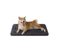 Joydeco Tapete reversible para jaula de perro de perfil bajo, lavable, con forro polar ultrasuave, diseño compacto, para mascotas grandes, medianas y pequeñas, 89 x 58 cm, gris oscuro