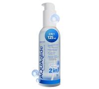JOYDIVISION AQUAglide 2 en 1, 125ml, masaje y lubricante a base de agua, transparente e inodoro, lubricante sin aceite y compatible con preservativos de látex