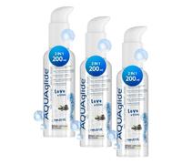 JOYDIVISION AQUAglide 2 en 1, 200 ml, gel lubricante y de masaje a base de agua, lubricante transparente e inodoro, sin aceite y compatible con preservativos de látex (Paquete de 3)