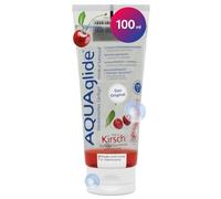 JOYDIVISION AQUAglide Cereza 100 ml, lubricante vegano a base de agua con sensual aroma a frambuesa, lubricante cristalino apto para preservativos de látex, valor de pH optimizado