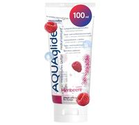 JOYDIVISION AQUAglide frambuesa 100 ml, lubricante vegano a base de agua con un sensual aroma a frambuesa, lubricante cristalino apto para preservativos de látex, pH optimizado