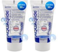 JOYDIVISION Original AQUAglide 50 ml lubricante natural, lubricante transparente y vegano, pH optimizado y compatible con condones de látex (Paquete de 2)