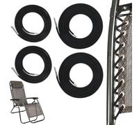 JoyEcho - Cuerda de repuesto elástica, 4 unidades, con cordones elásticos, para silla de paseo plegable, reclinable, silla de relajación, silla larga, color marrón