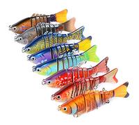 Joyeee 1 Piezas Señuelos Pesca para Lubina Lucio Carpa, Cebos de Pescar Articulados Artificiales Señuelos Spinning, 3D Cebo Realista Pesca Accesorios, Color Aleatorio