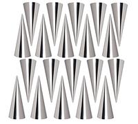 Joyeee 20 moldes de forma de cuerno de crema, 5 pulgadas de acero inoxidable hornear de cono forma de cannoli Brioche Moldes para hornear cruasán grande, cáscara de cannoli, hojaldre pastelería
