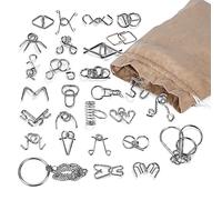 Joyeee 28 Piezas Alambre de Metal Brain Teaser 3D Rompecabezas del Cerebro del Metal Juego Puzle - Juguete Educativo Clásico Inteligencia para los Adultos y los Cabritos