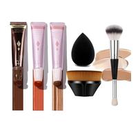 Joyeee 3 Pz Contorno Liquido Maquillaje, Profesional Beauty Wand Contorno Resaltado Rubor en Barra, en Crema, Brillante Larga Duración, Portátil, Multifuncional Liquid Contour Stick con Pincel#4