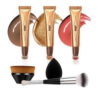 Joyeee 3 Pz Contorno Liquido Maquillaje, Profesional Beauty Wand Contorno Resaltado Rubor en Barra, en Crema, Brillante Larga Duración, Portátil, Multifuncional Liquid Contour Stick con Pincel#5