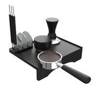 Joyeee Almohadilla de silicona para prensar espresso, pequeña para el hogar, cocina, oficina, bar, tienda, encimera, máquina de espresso, superficie lisa, fácil de limpiar, color negro, 7.75 x 5.8