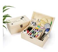 Joyeee Caja de Costura de Madera - Cesta de Costura Vintage con Accesorios de Costura Completo para Inicio Viaje Uso de Emergencia, Kit de Costurero Premium para Mamá Grandma Girl hogar Regalo#2