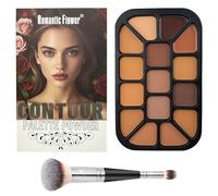 Joyeee Contour Concealer Palette with Highlighter High-Pigment Full Face Ch ye Makeup with a Long-Wearing Formula, Pigmented Makeup Palette Eye Color & Shine (15 Colors Contour Palette)