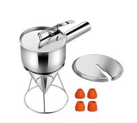 Joyeee Dispensador de Masa para Panqueques con Tapa, Dispensador de Embudo para Pastel de 1200ml de Acero Inoxidable, Duradero, Antigoteo y Fácil de Limpiar, Ideal para Cupcakes y Waffles