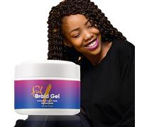 Joyeee Gel trenzado, gel de control de bordes de giro y bloqueo para definir el cabello, favorito del cabello rizado, sin residuos blancos, fijación extrema y reduce el encrespamiento para trenzas